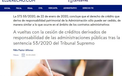 A vueltas con la cesión de créditos derivados de responsabilidad de las administraciones públicas