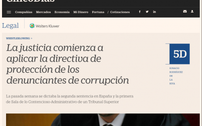 La justicia comienza a aplicar la directiva de protección de los denunciantes de corrupción