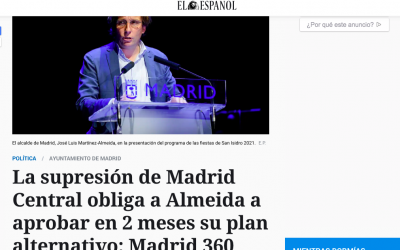 La supresión de Madrid Central obliga a Almeida a aprobar en 2 meses su plan alternativo: Madrid 360
